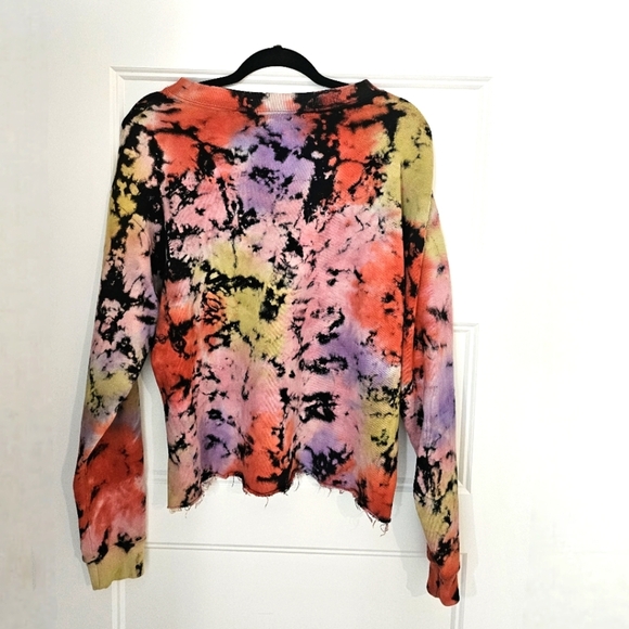 Letluv Anthropologie Zoey Tie-Dye Sweatshirt Sz Small - Picture 3 of 7